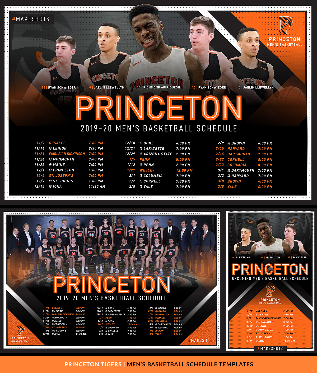 Princeton Tigers Athletic Brand Templates