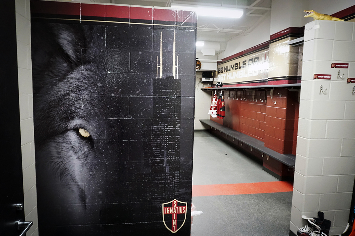 Saint Ignatius Hockey Locker Room Branding