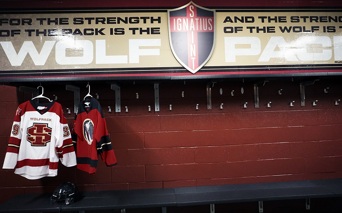 Saint Ignatius Hockey Locker Room Branding